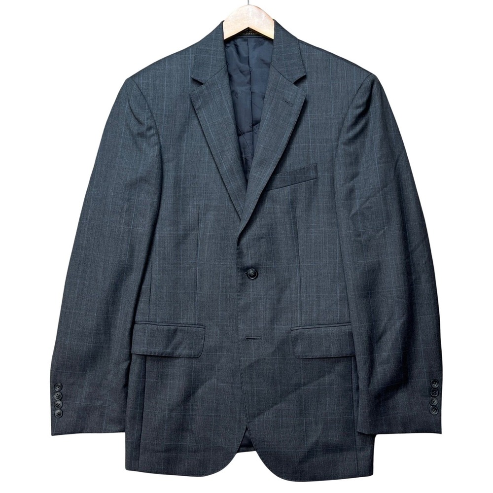 Jos. A. Bank Reserve Blazer Men 36R Gray Plaid Drago Super 120s Italian Wool EUC